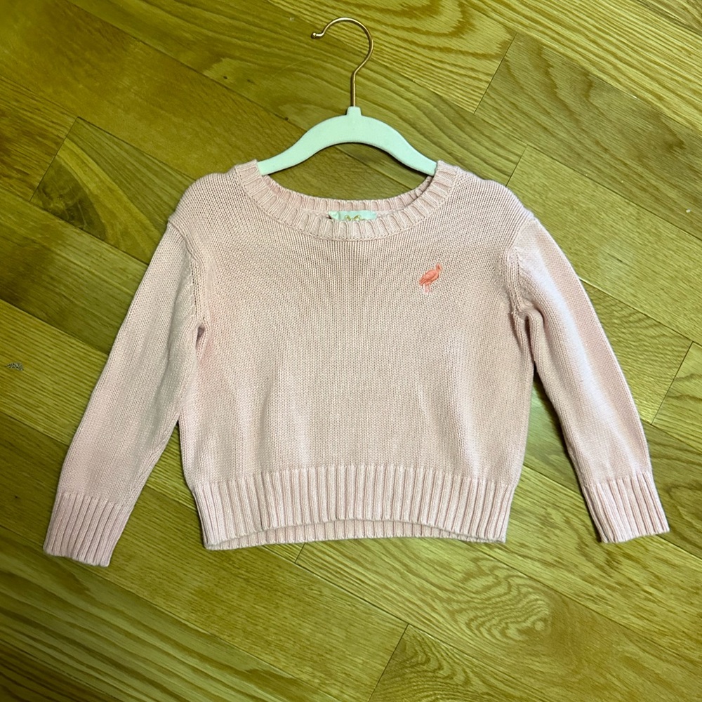TBBC ISABELLE'S SWEATER - SANDPEARL PINK WITH PARROT CAY CORAL STORK